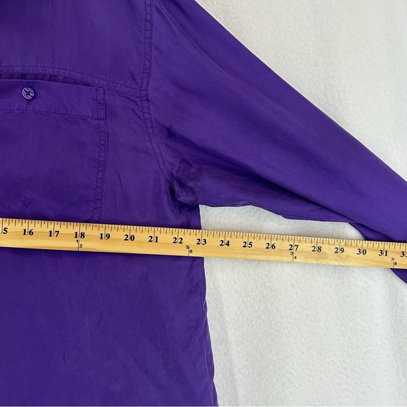 Silence + Noise Button Down Long Sleeve Top 100% Silk Womens Large Purple - Picture 5 of 13